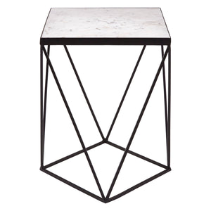 Shalimar Square Black Finish Base Side Table