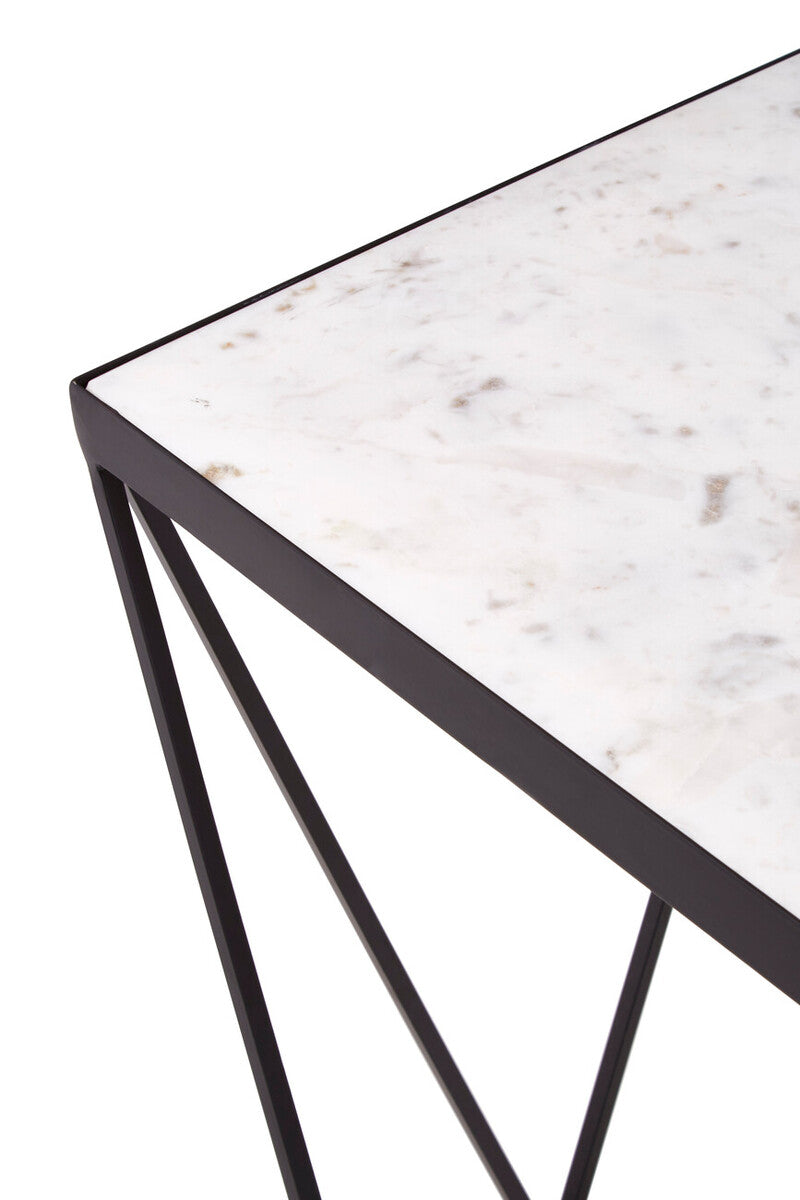 Shalimar Square Black Finish Base Side Table