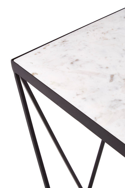 Shalimar Square Black Finish Base Side Table