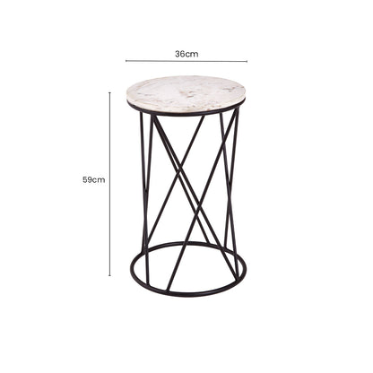 Shalimar Cross Design Round Side Table