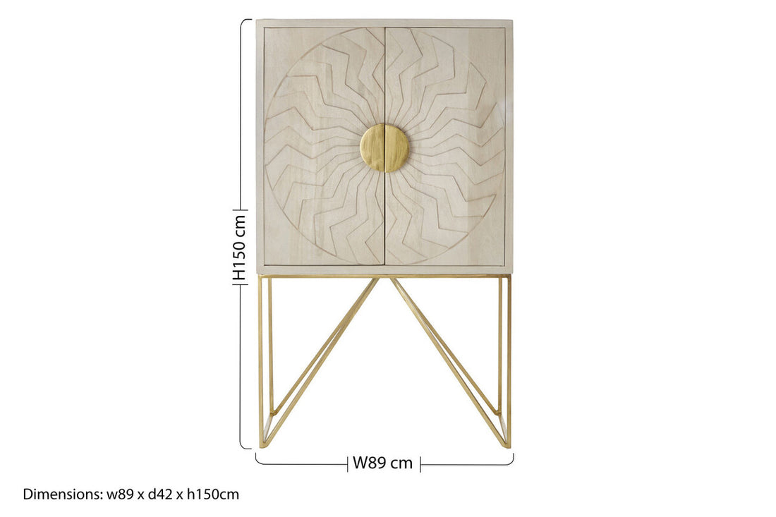 Sadras White Wash Mango Wood Cabinet - Image 12