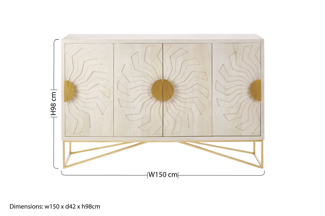 Sadras White Wash Mango Wood Sideboard - Image 11