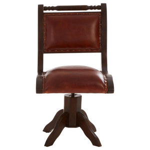 Inca Teak And Brown Swivel Chair