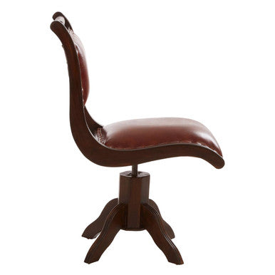 Inca Teak And Brown Swivel Chair