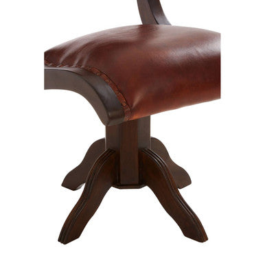 Inca Teak And Brown Swivel Chair