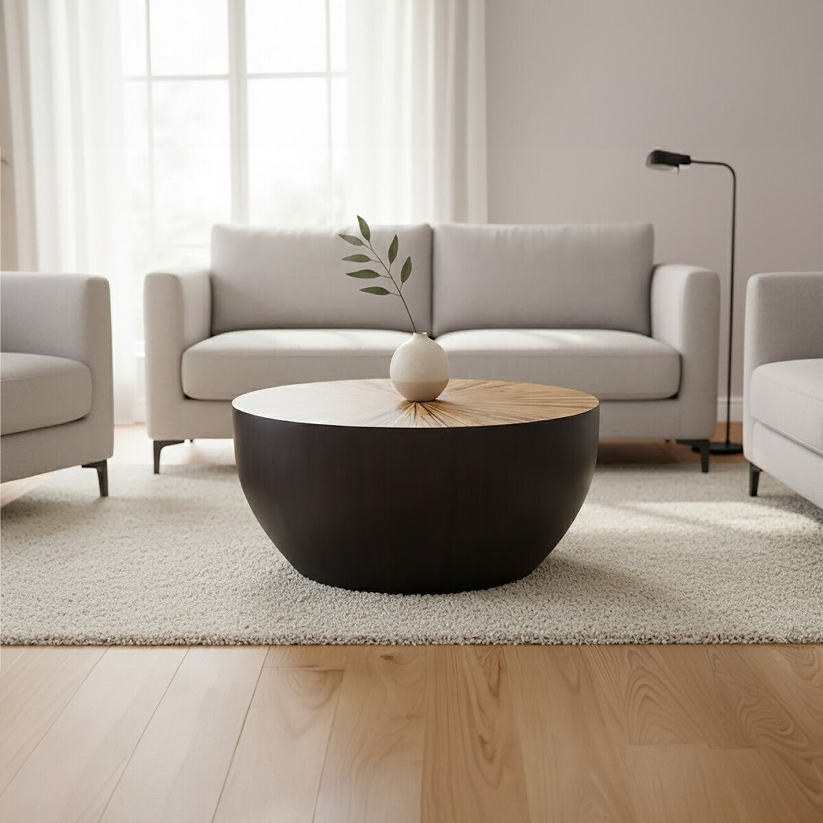 Gabo Small Round Ebony Coffee Table