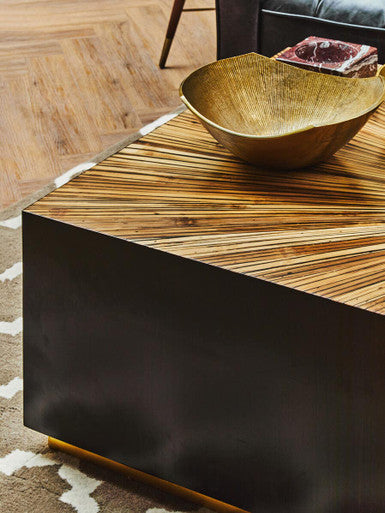 Gabelle Rectangle Ebony Bamboo Coffee Table - Image 5