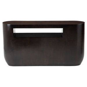 Gabelle Oval Ebony Bamboo Console Table