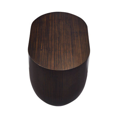 Gabelle Oval Ebony Bamboo Side Table