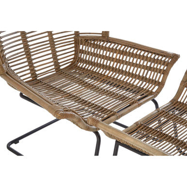 Manado Natural Rattan Lounge Chair And Footstool