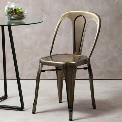 Grange Brass Finish Metal Chair
