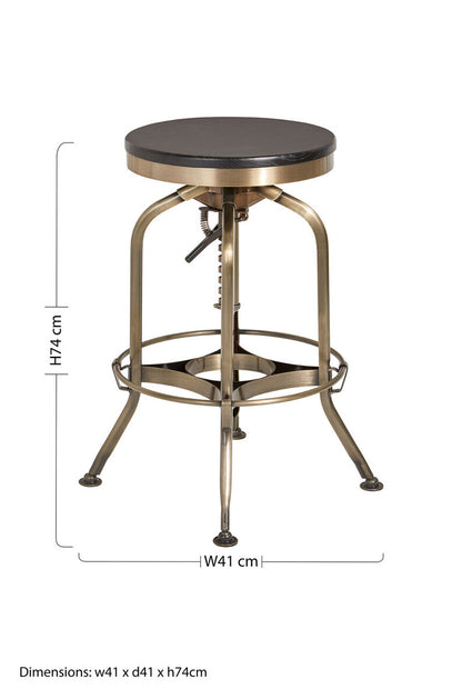 Gator Ash Wood Seat Metallic Stool