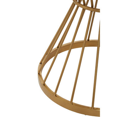 Anzio Hourglass Dining Table with White Marble and Gold Base