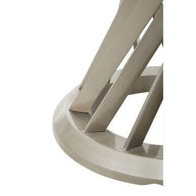 Anzio Clear Glass Top And Silver Hourglass Base Dining Table