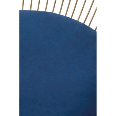 Anzio Navy Blue Velvet And Brushed Gold Chair - Image 8