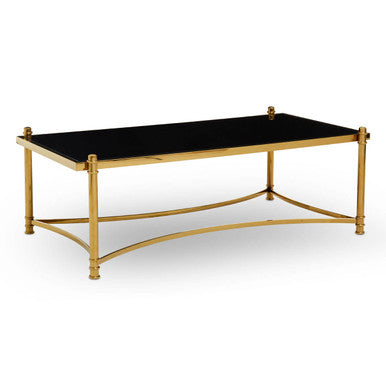 Ackley Gold Coffee Table with Black Glass