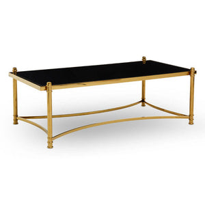 Ackley Gold Coffee Table with Black Glass