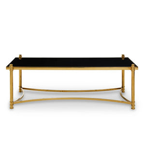 Ackley Gold Coffee Table with Black Glass