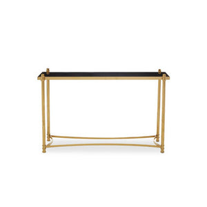 Ackley Gold Console Table with Black Glass