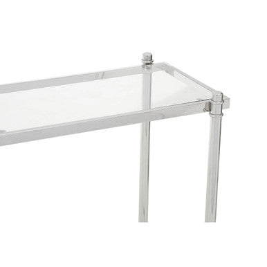 Ackley Silver Console Table with Clear Glass