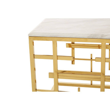 Aprilia White Marble Side Table