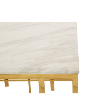 Aprilia White Marble Side Table