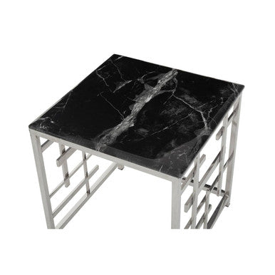 Aprilia Black Marble Side Table