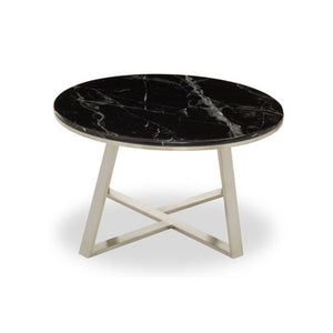 Alvaro Round Coffee Table With Black Marble Top