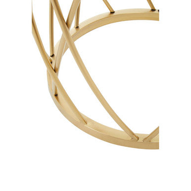 Ackley Gold Round Side Table with Clear Glass