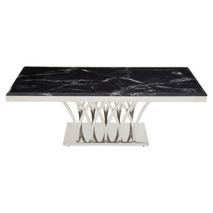 Arenza Black Marble And Silver Coffee Table