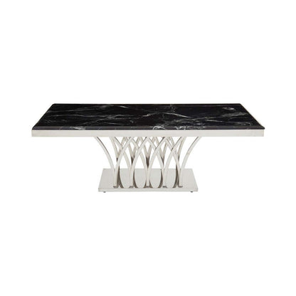 Arenza Black Marble And Silver Coffee Table