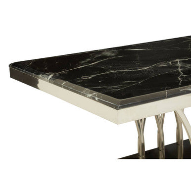 Arenza Black Marble And Silver Coffee Table