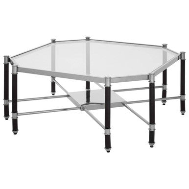 Allessi Silver Metal Coffee Table with Black Legs