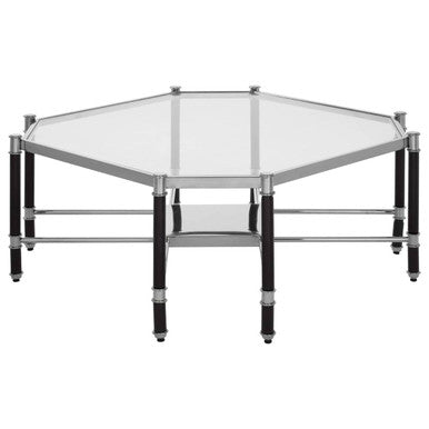 Allessi Silver Metal Coffee Table with Black Legs