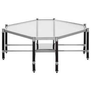 Allessi Silver Metal Coffee Table with Black Legs