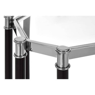 Allessi Silver and Black Console Table with Glass Top