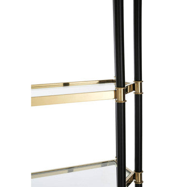 Allessi 5 Shelf Unit In Champagne Finish and Black Frame - Image 6