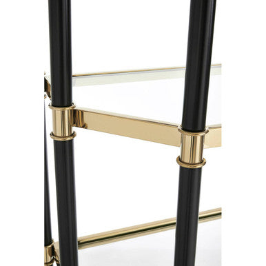 Allessi 5 Shelf Unit In Champagne Finish and Black Frame - Image 7