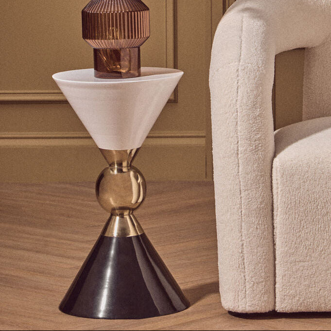 Martini Gold And Black Side Table - Image 1