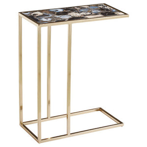 Vita Black And Gold Agate Side Table