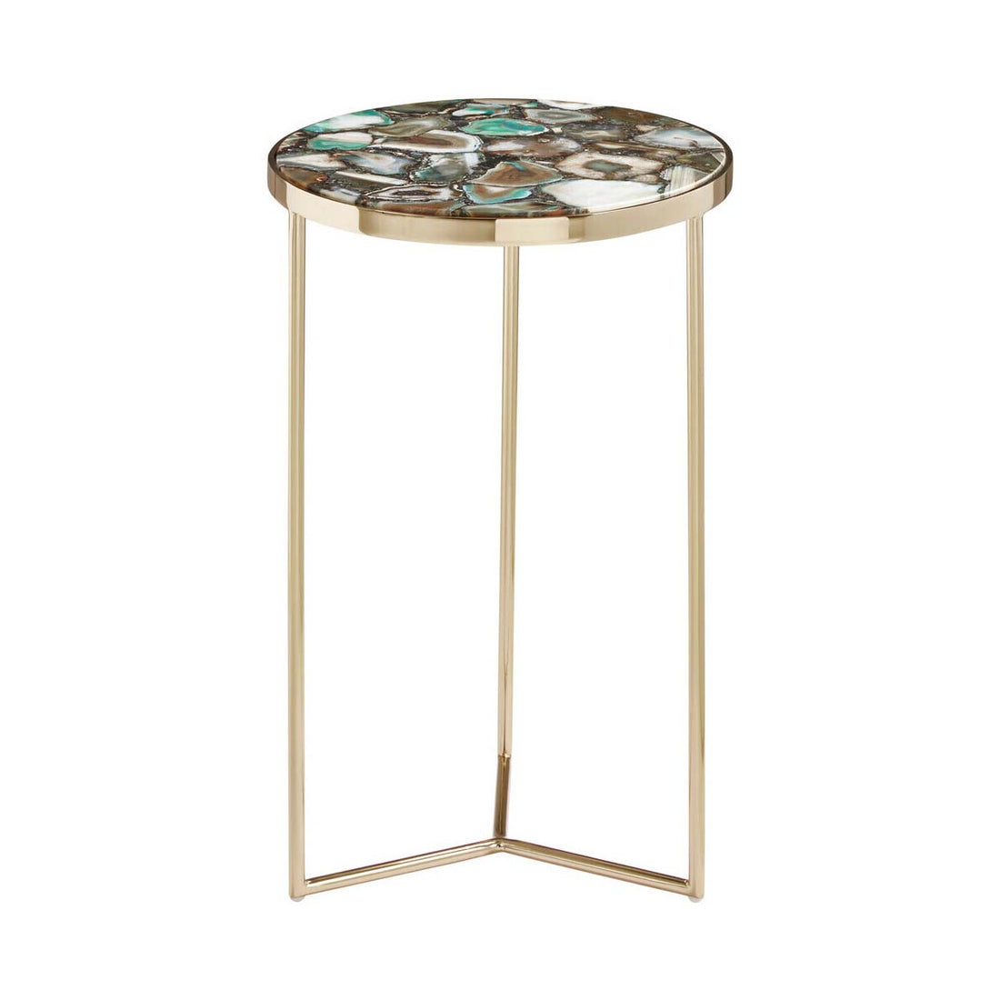 Vita Green Agate Round Side Table