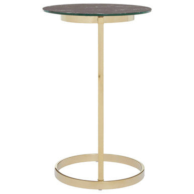 Oria End Table With Black Marble Effect Glass Top