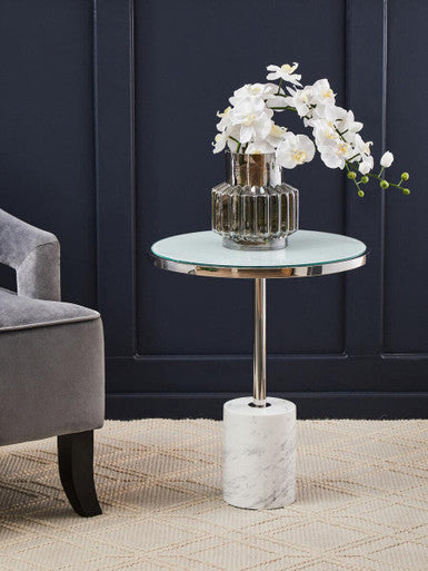 Oria Silver Frame End Table
