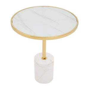 Oria White Marble End Table