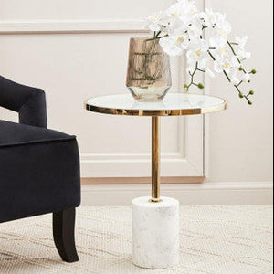 Oria White Marble End Table