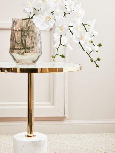 Oria White Marble End Table