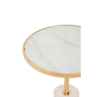 Oria White Marble End Table