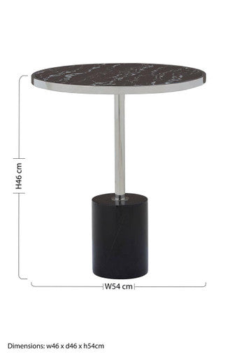 Oria Black Marble End Table