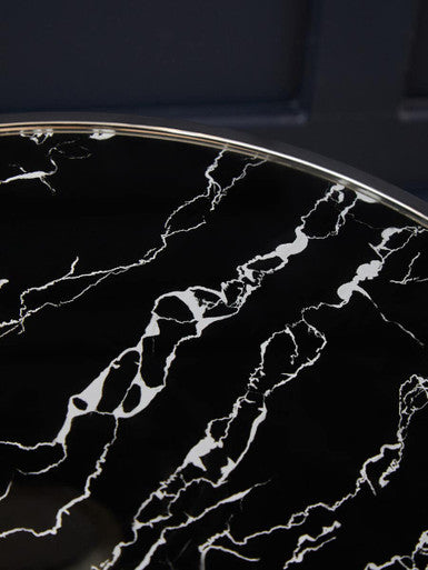 Oria Black Marble End Table