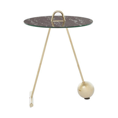 Oria Black Marble Effect Top End Table